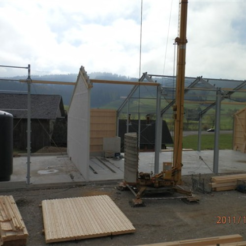 Baustellenfortschritt Heizwerk Mitte Oktober 2011