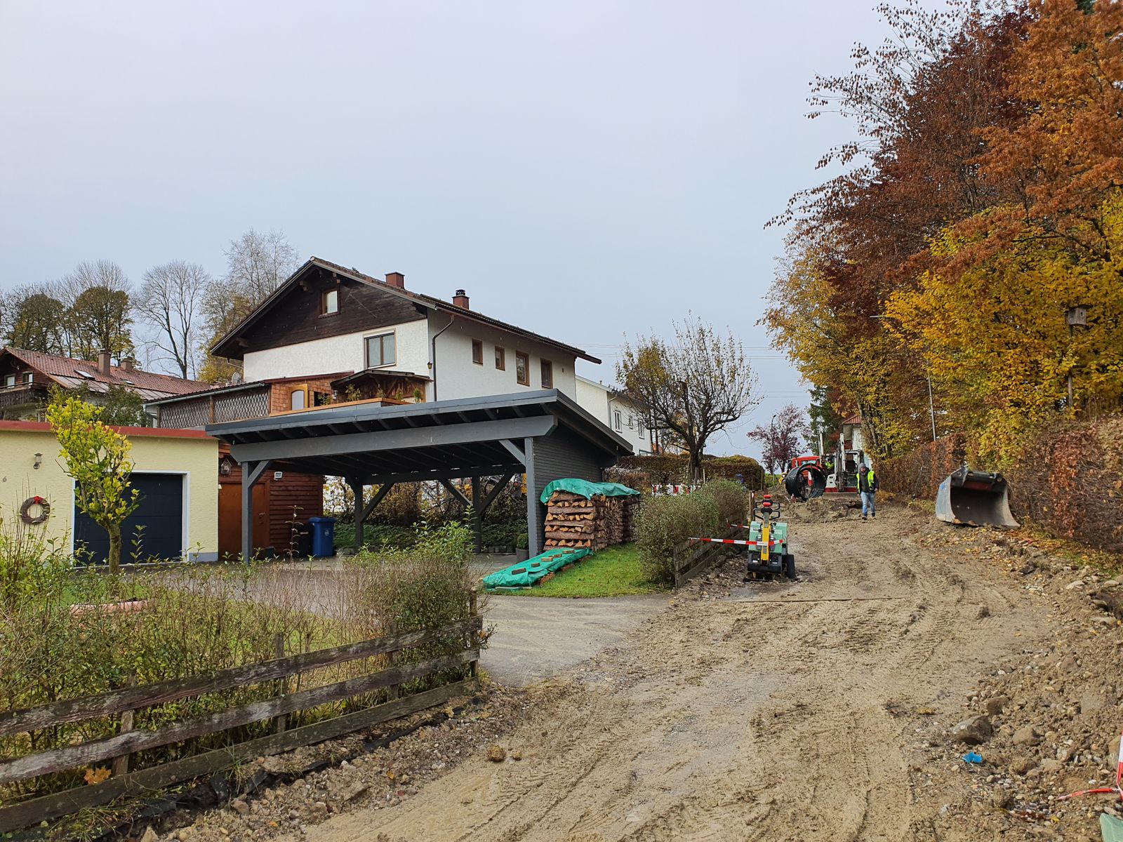 Baggerarbeiten beim Wärmenetzausbau 2021–22