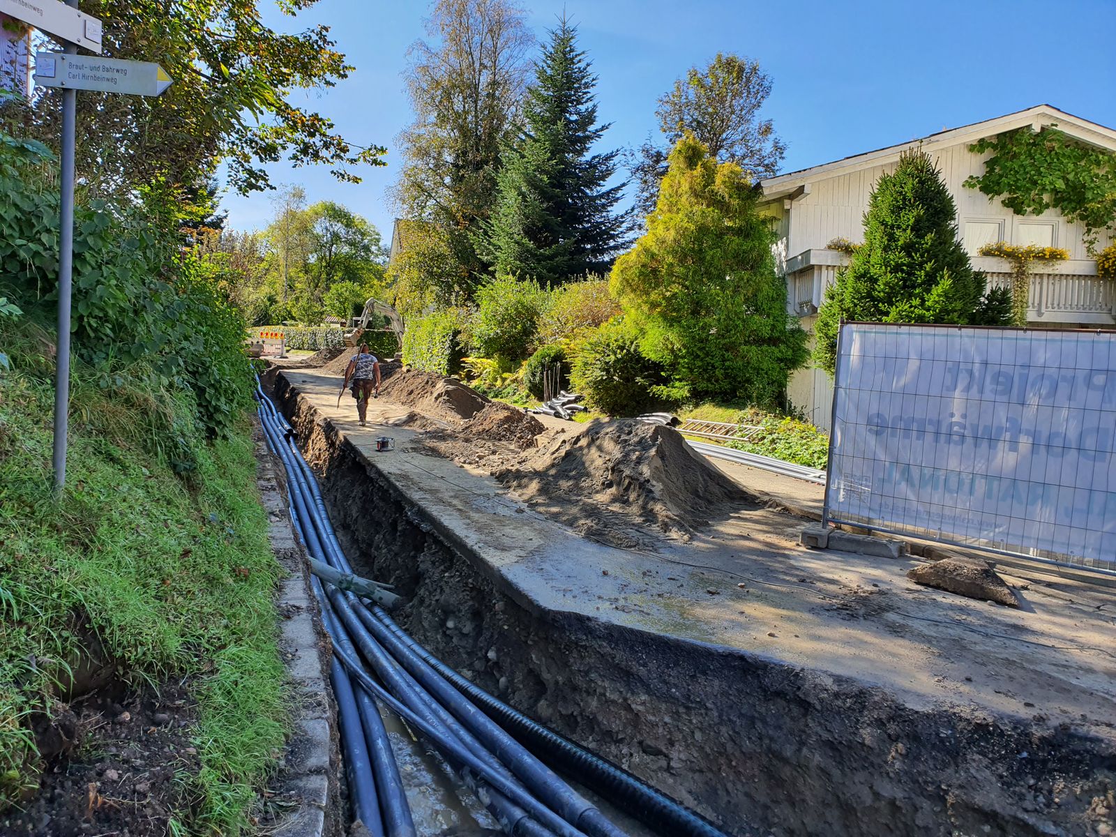 Verfüllung der Leitungsgräben 2021–22