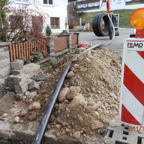 Bau der Fernwärmeleitung 2011